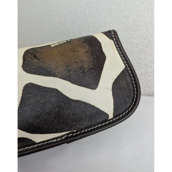 Dooney & Bourke Giraffe Print Wristlet Wallet Brown Cream/Off White Gold - Picture 7 of 12